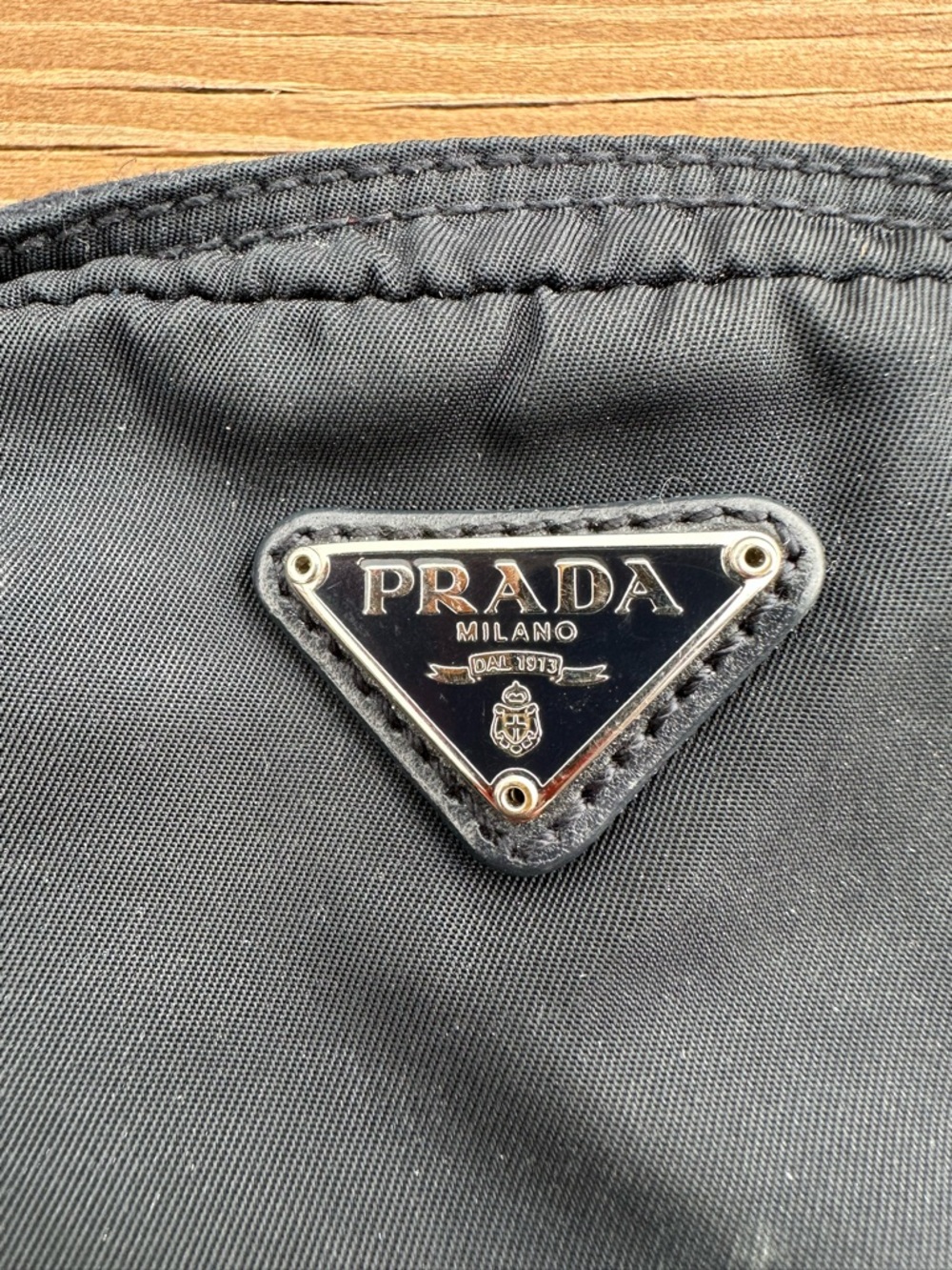 Prada Blue Nylon Pouch with Triangle Logo - Picture 12 of 13